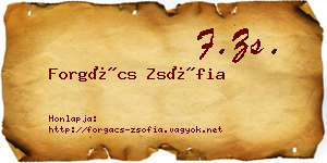 Forgács Zsófia névjegykártya
